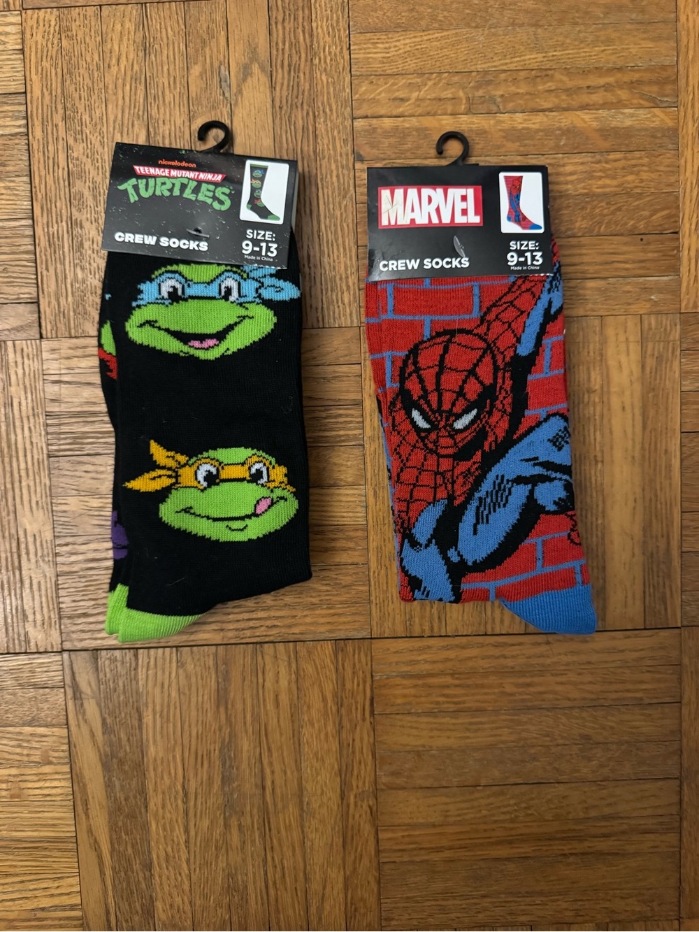 Marvel Spider-Man & Ninja Turtles Crew Socks